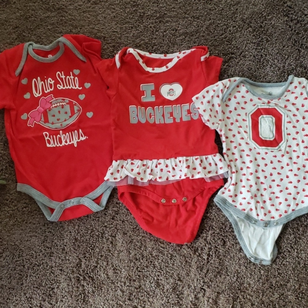 Lot of 3 Ohio State Onesies size 12M